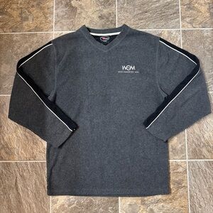 R.U. Decent Men's Charcoal Gray Ribbed V-Neck Sweater ~ Size L